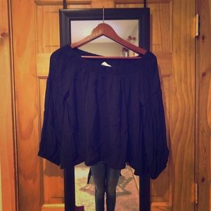 ASTR The Label Over the Shoulder Black shirt